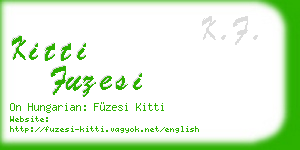 kitti fuzesi business card